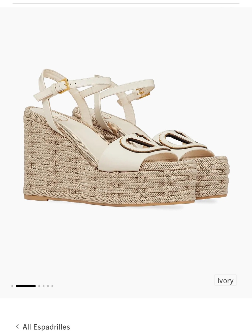 Valentino Ivory Women's Wedge Espadrille Sandal